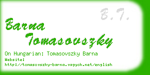 barna tomasovszky business card